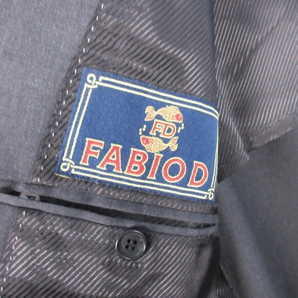 Lanificio Di Tollegno Wool Suit Set Men's Black Business Single Breasted 50 840 - Picture 12 of 16